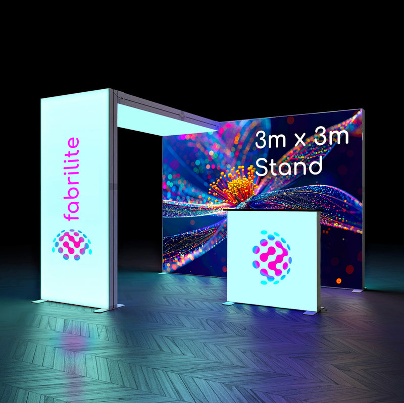 Fabrilite Tension Fabric 3m x 3m Lightbox Exhibition Stand